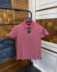 Hugo Bos_s All Over Monogram Print Premium Polo T-shirt