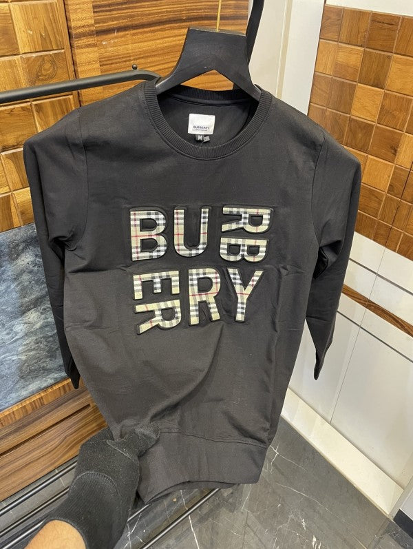 Burberr_y Embossed Print Imported Premium Full Sleeves T-shirt