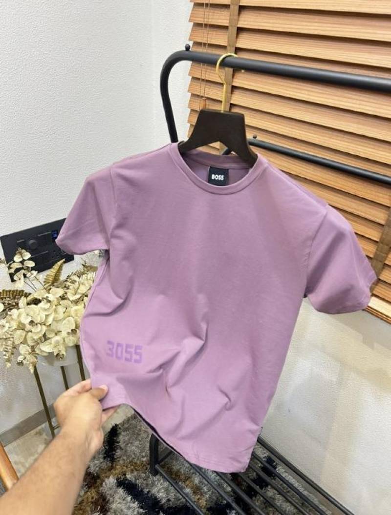 Bos_s Cotton Elastane Printed Premium Crew Neck T-shirt With Brand Box