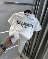 Balmain Paris White A Logo Work Premium T-Shirt