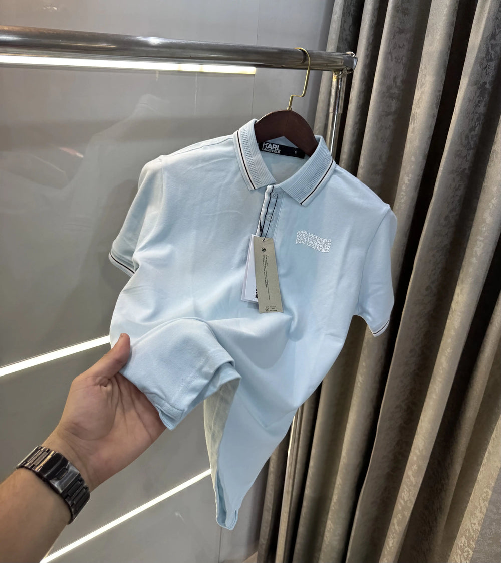 Karl Lagerfled Sky Blue Imported Polo T-Shirt