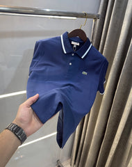 Lacost e Petrol Blue Logo Work Premium Polo T-Shirt