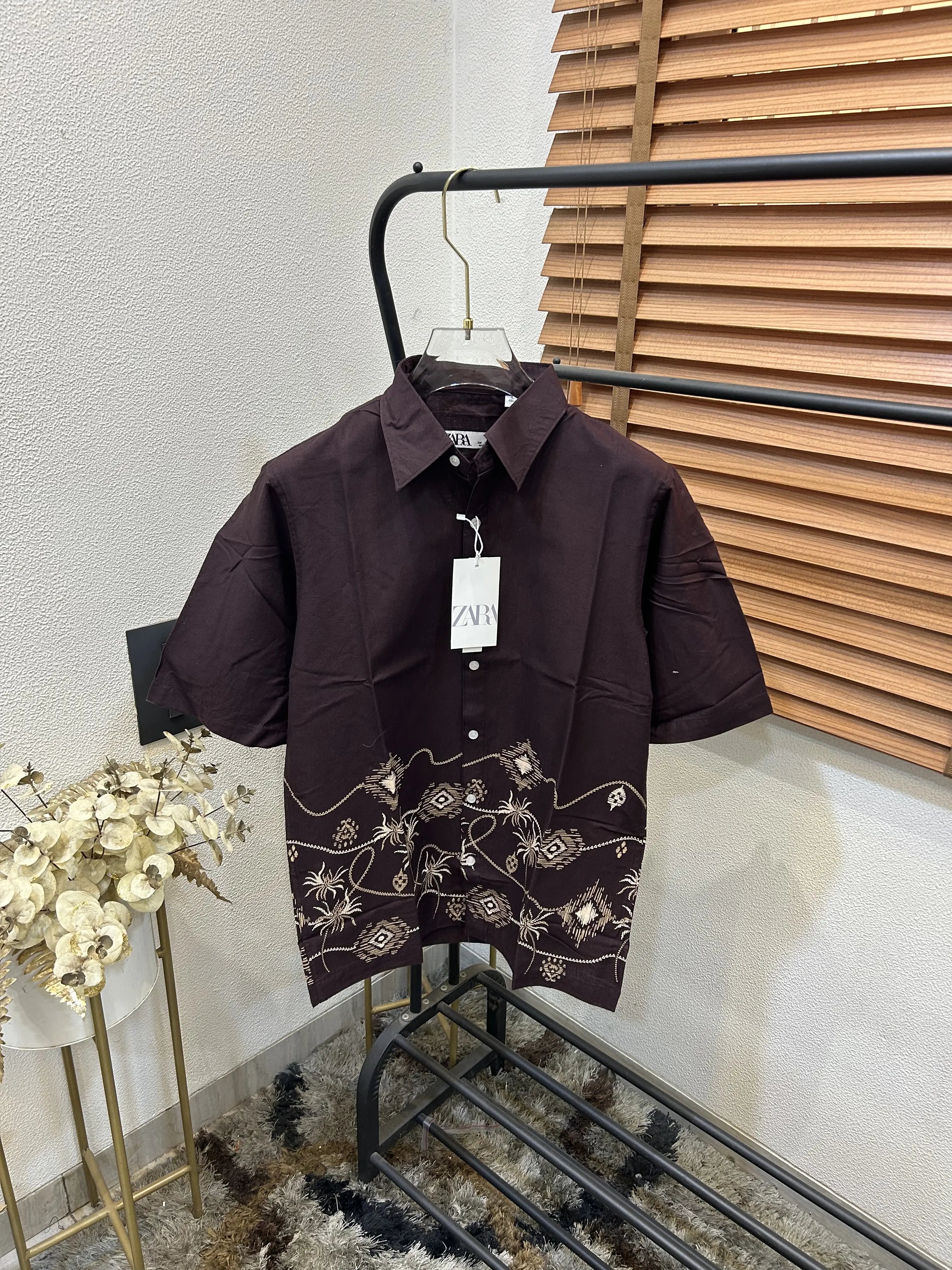 Zar_a Imported Linen Cotton Printed Premium Shirt (DN 631)