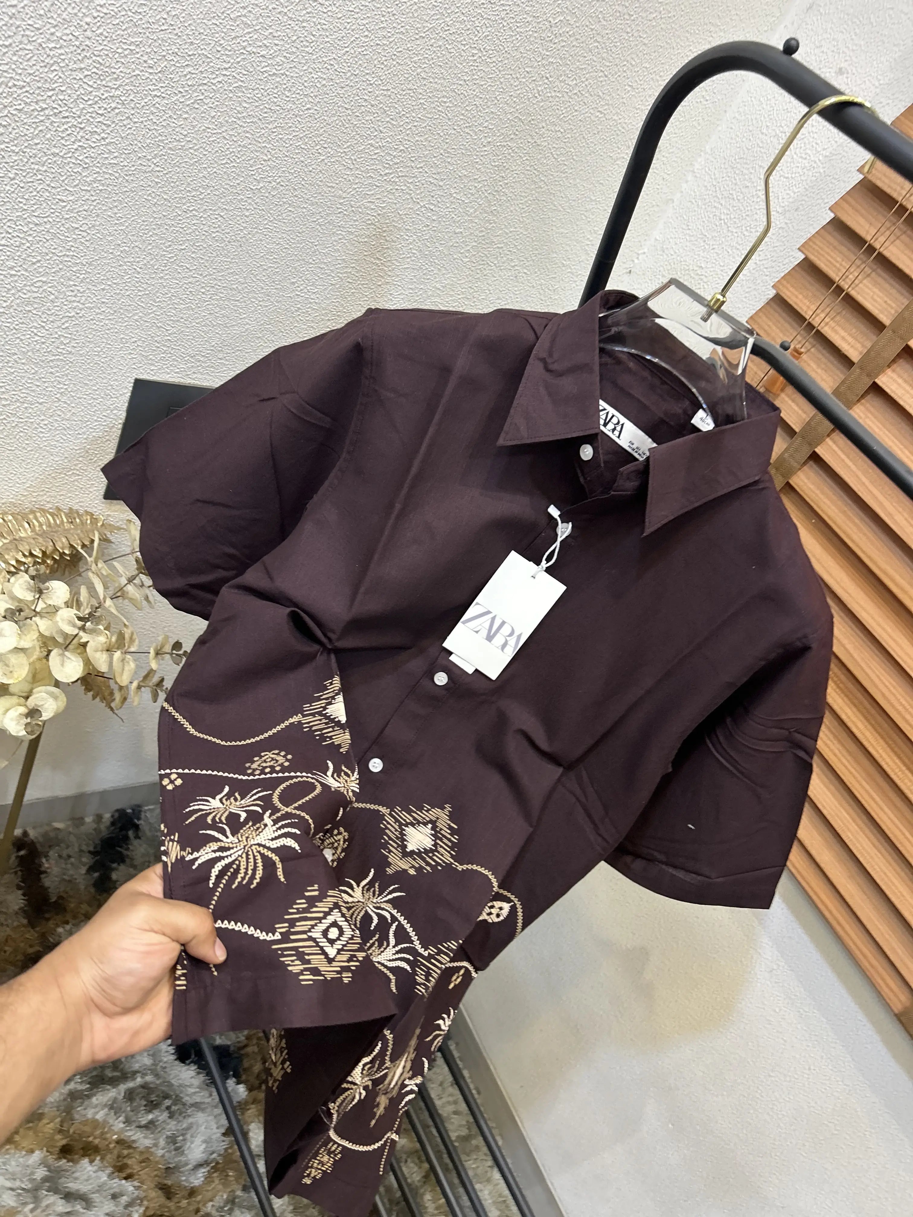 Zar_a Imported Linen Cotton Printed Premium Shirt (DN 631)