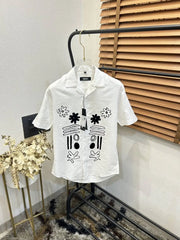 Amir_i Thread Embroidered EXclusive Linen Half Shirt (DN 632)