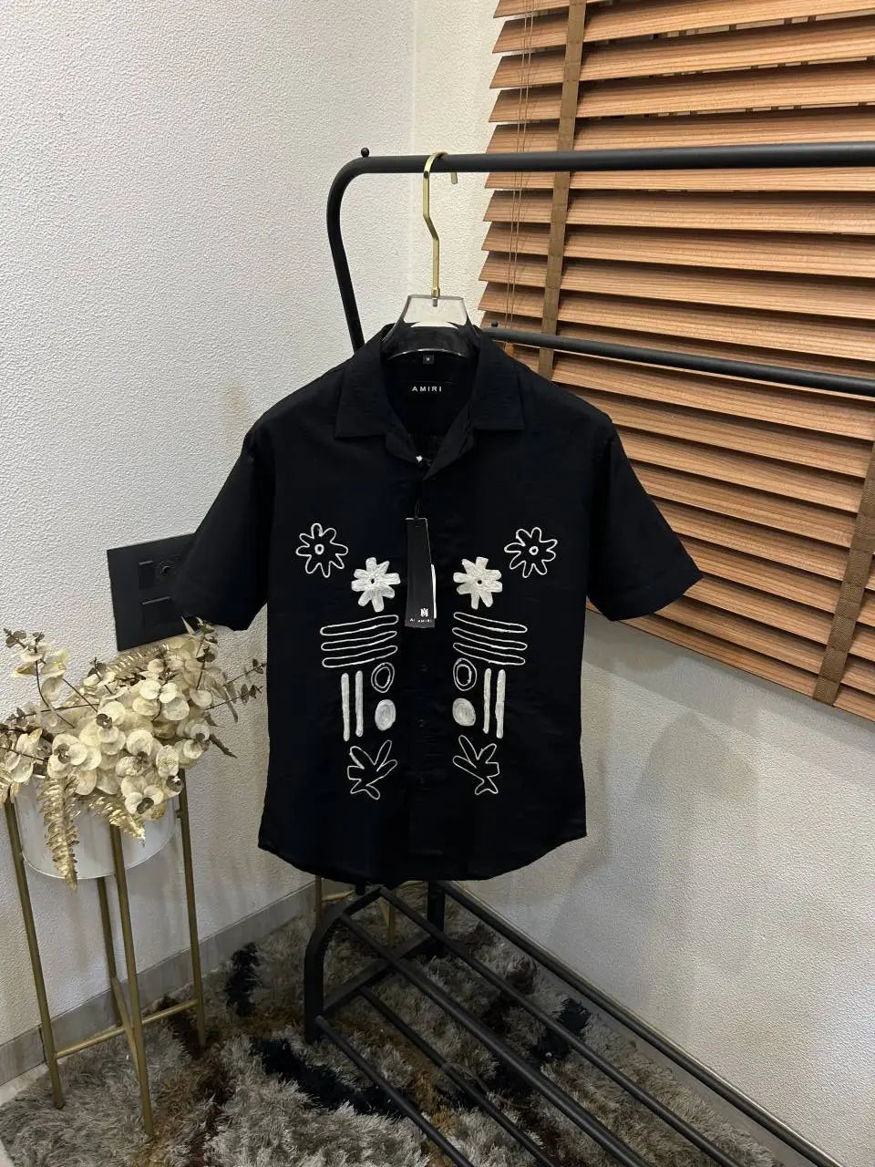 Amir_i Thread Embroidered Exclusive Linen Half Shirt (DN 632)
