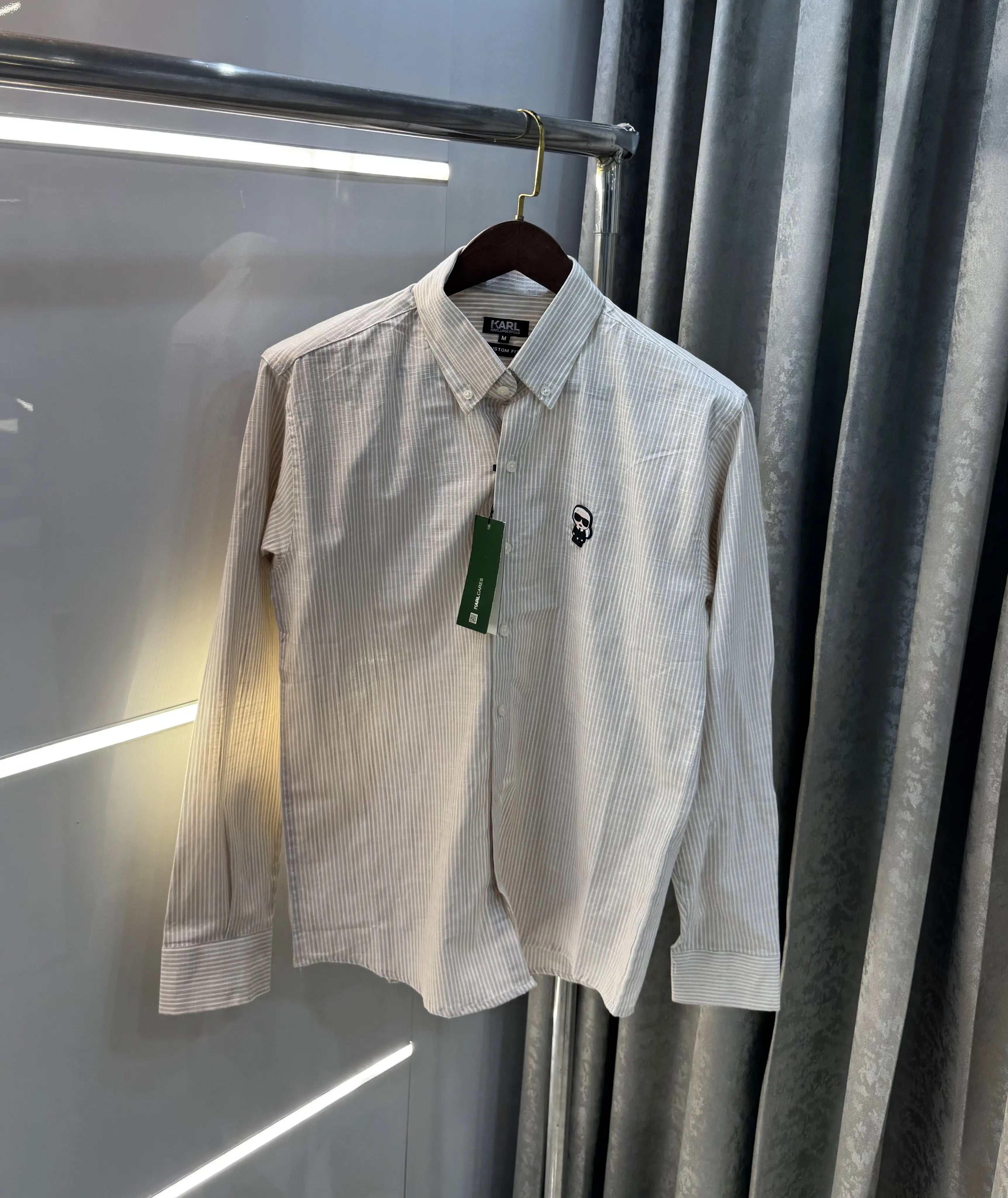 Karl Lagerfeld Beige Printed Premium Shirt