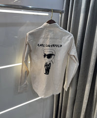 Karl Lagerfeld Beige Printed Premium Shirt