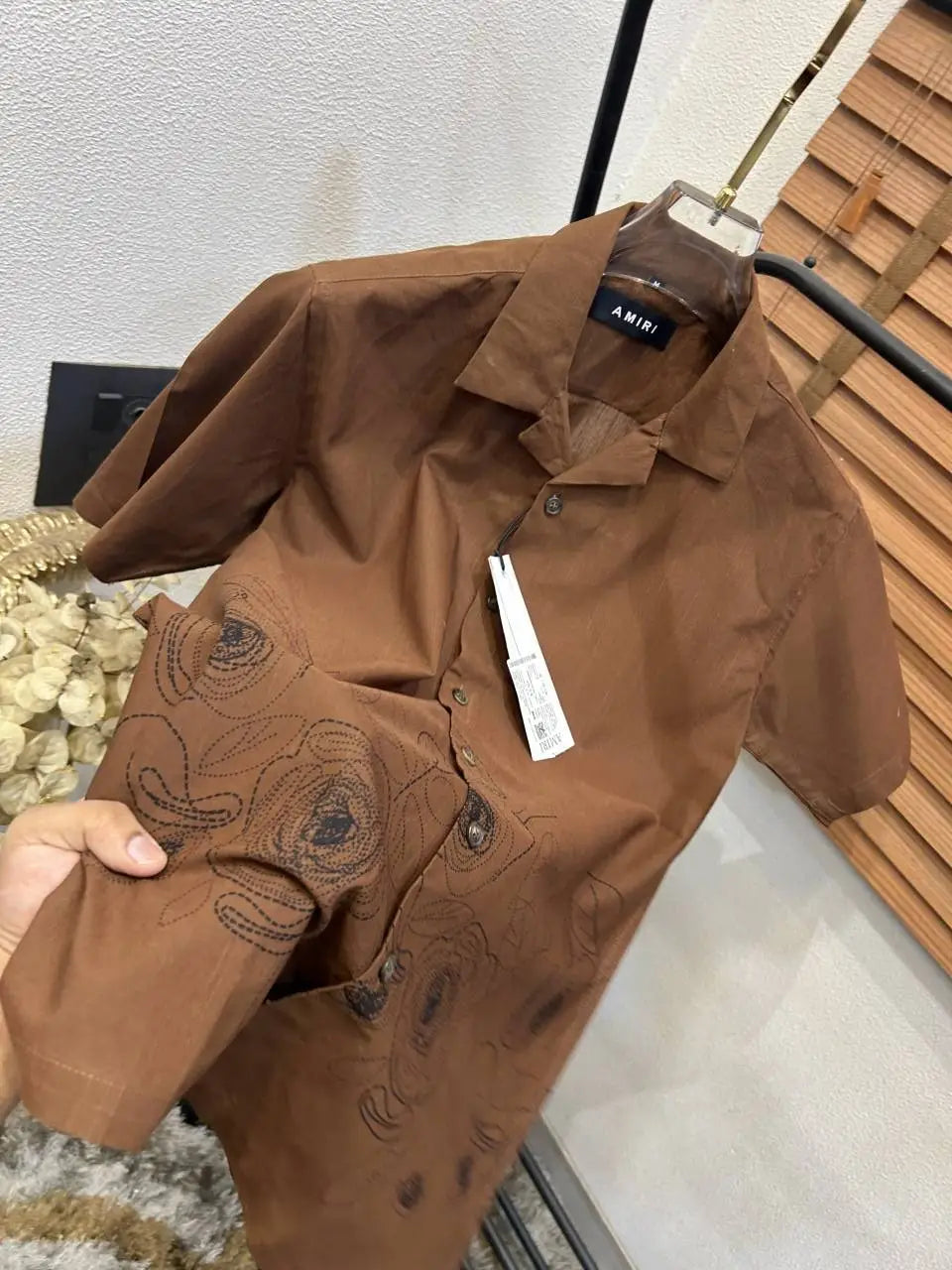 Amir_i Bottom Printed Imported Exclusive Linen Half Shirt (DN 625)