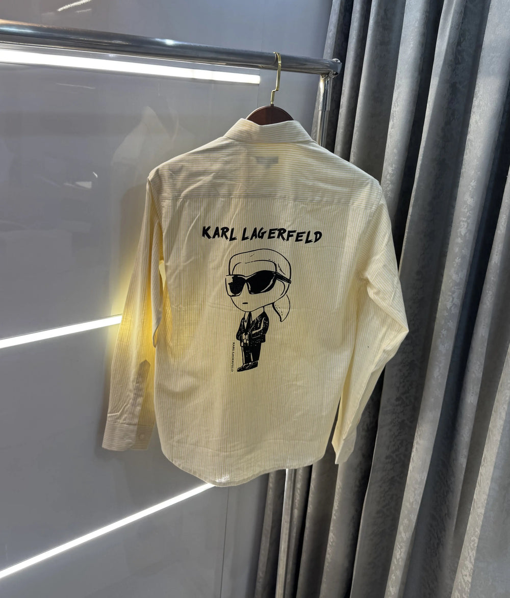 Karl Lagerfeld Yellow Printed Premium Shirt