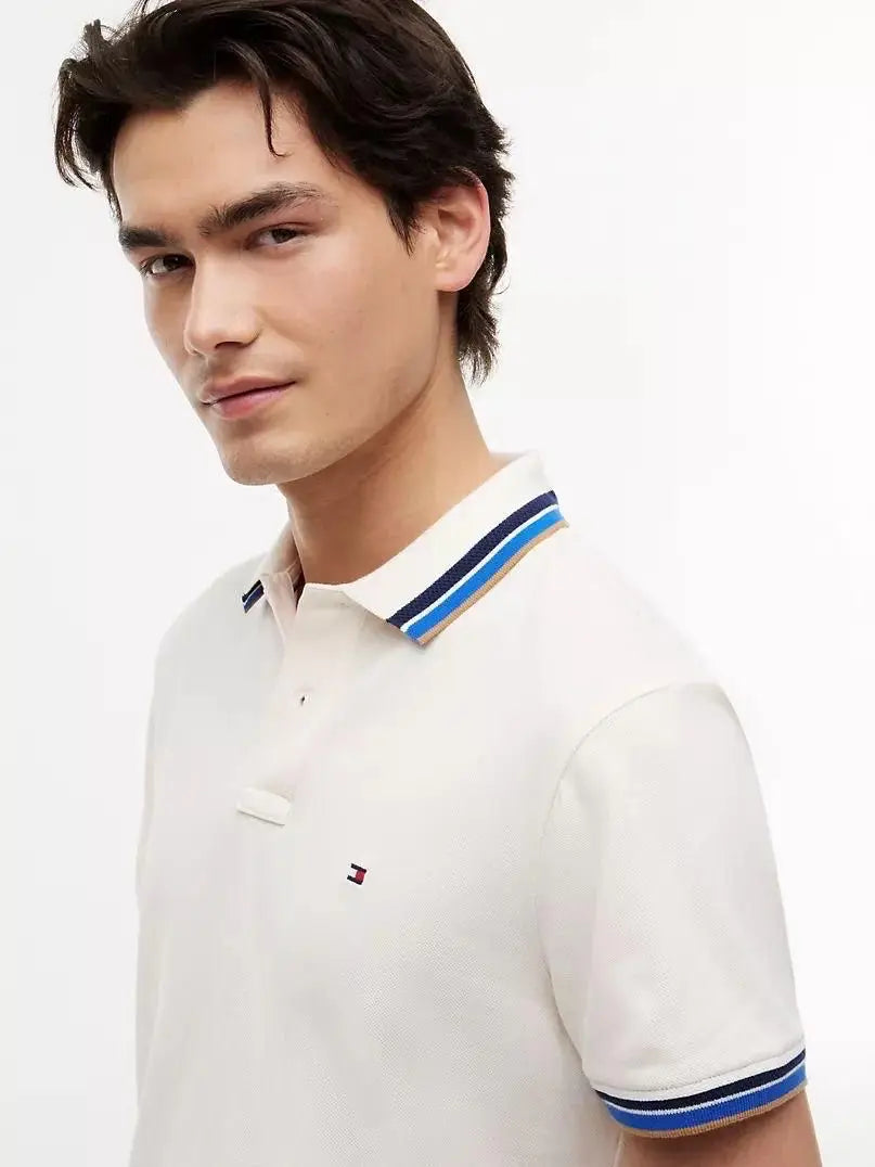 Tommy Hilfiger Cream Premium Polo T-shirt