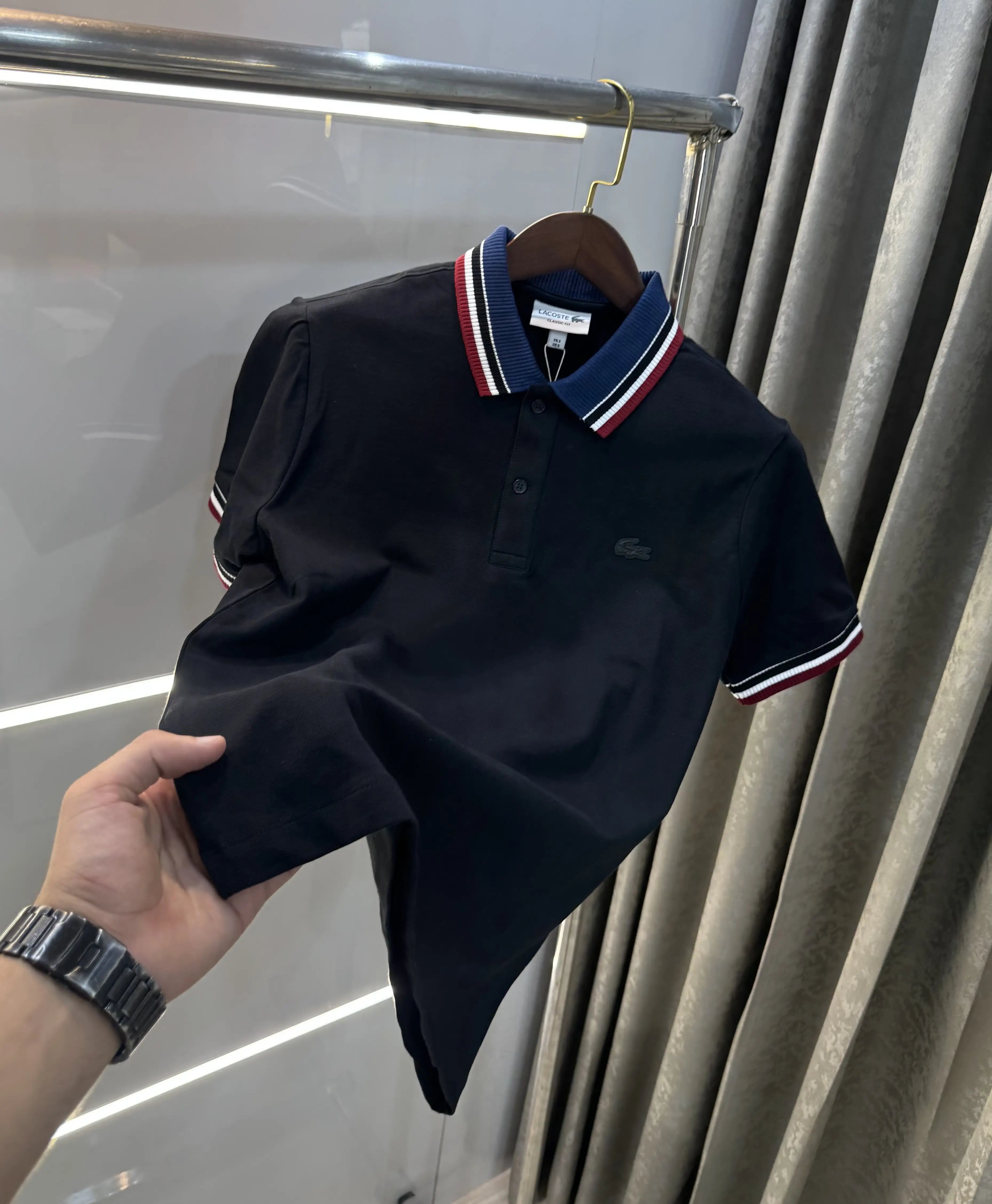 Lacost e Black Logo Work Premium Polo T-Shirt