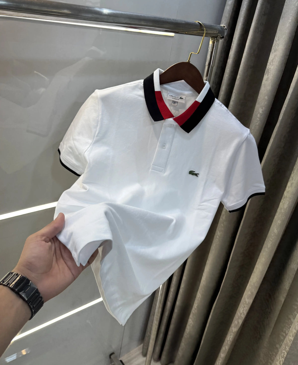 Lacost e White Logo Work Premium Polo T-Shirt