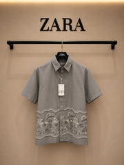 Zar_a Imported Linen Cotton Printed Premium Shirt (DN 630)