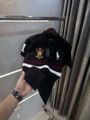 Ralph Lauren Black Logo Work Premium Polo T-shirt