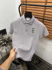 Lacost_e Monogram Embroidered Imported Premium Polo T-shirt With OG Brand Box (DN 002)