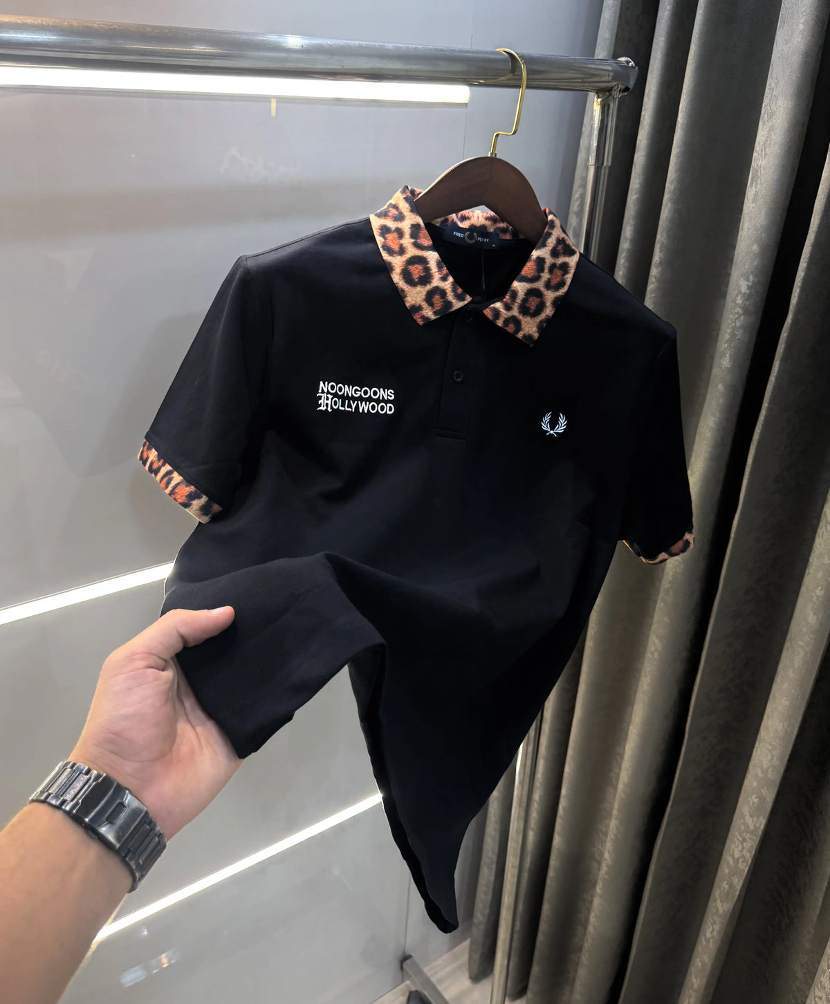 Fredperry Black Embroidery Logo Premium Polo T-Shirt