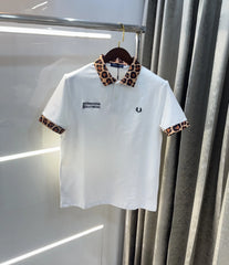 Fredperry White Embroidery Logo Premium Polo T-Shirt