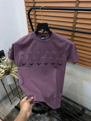 Emporio Arman_i Logo Embroidered Premium Round Neck T-shirt
