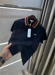 Lacost e Navy Blue Embroidery Logo Premium Polo T-Shirt