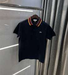 Lacost e Navy Blue Embroidery Logo Premium Polo T-Shirt