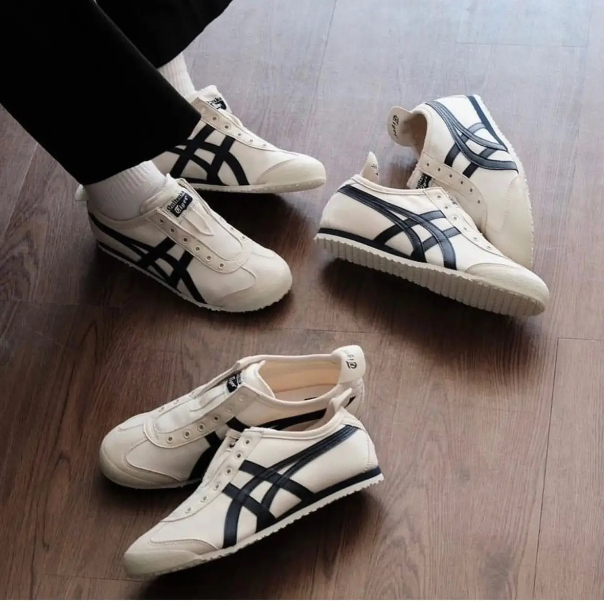 Onitsuka Tiger Mexico 66 Slip On Beige Navy 179