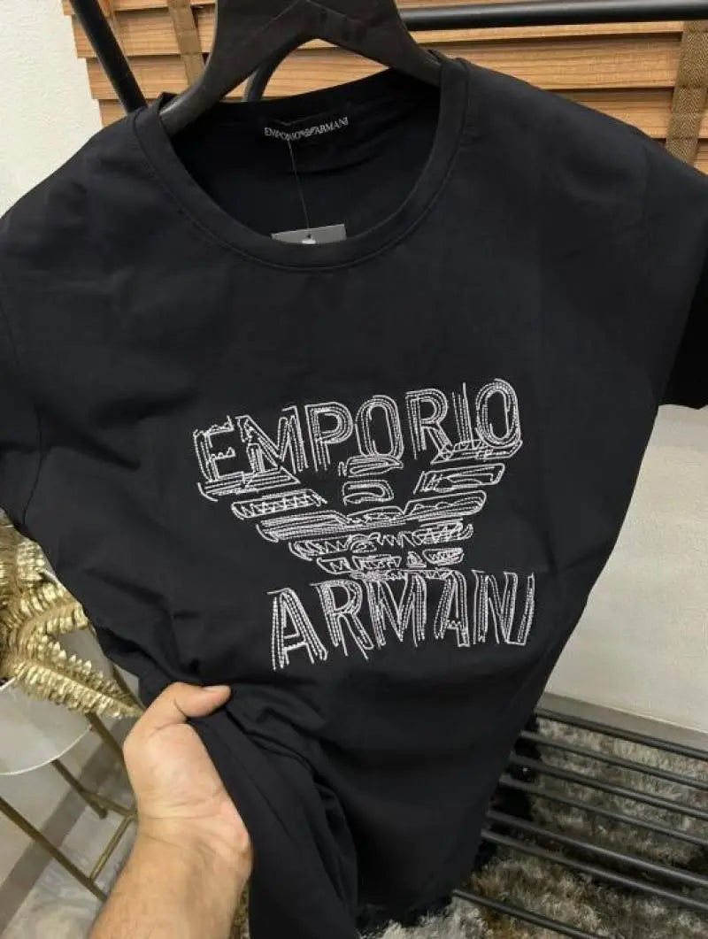 Emporio Arman_i Embroidered Premium Round Neck T-shirt