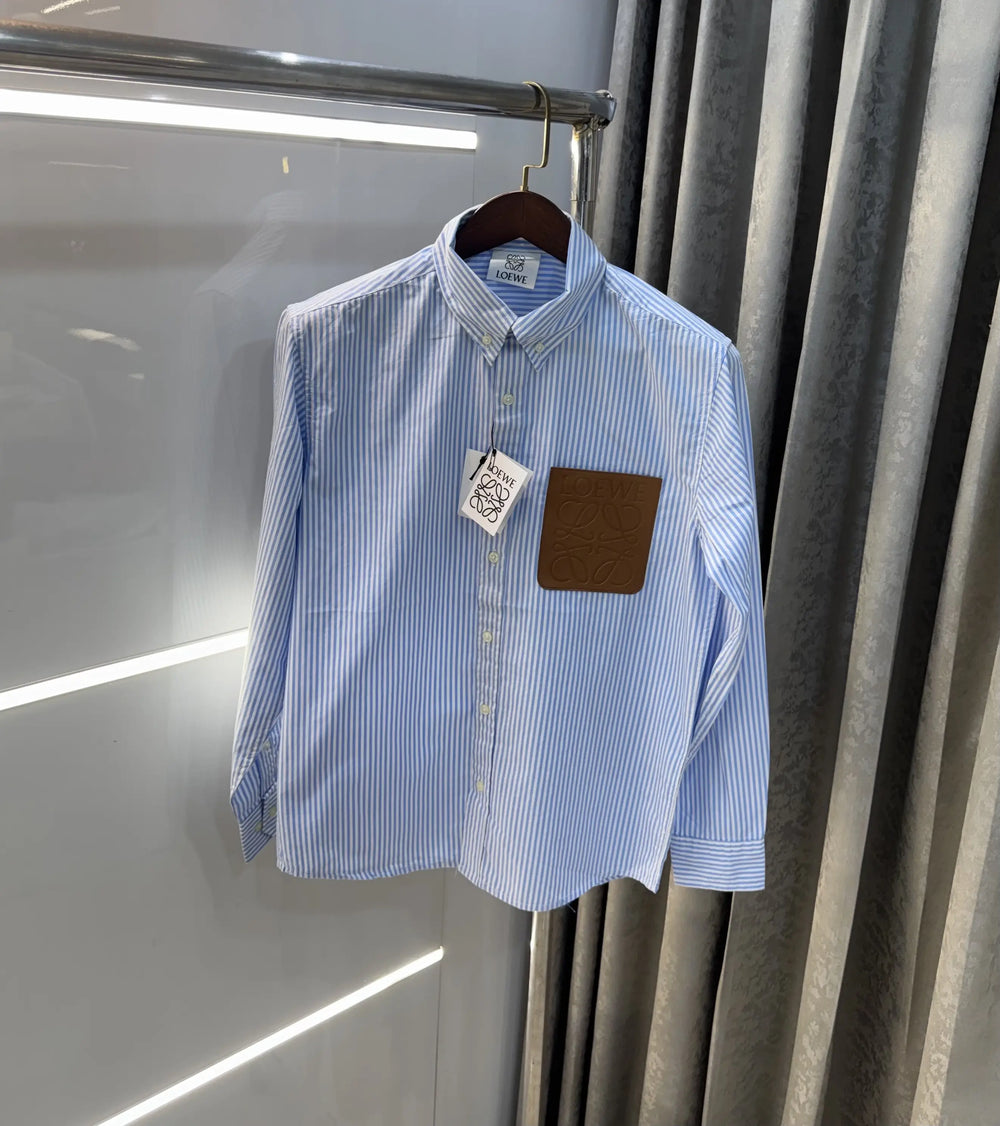 Loewe Sky Blue Logo Patch Imported Shirt