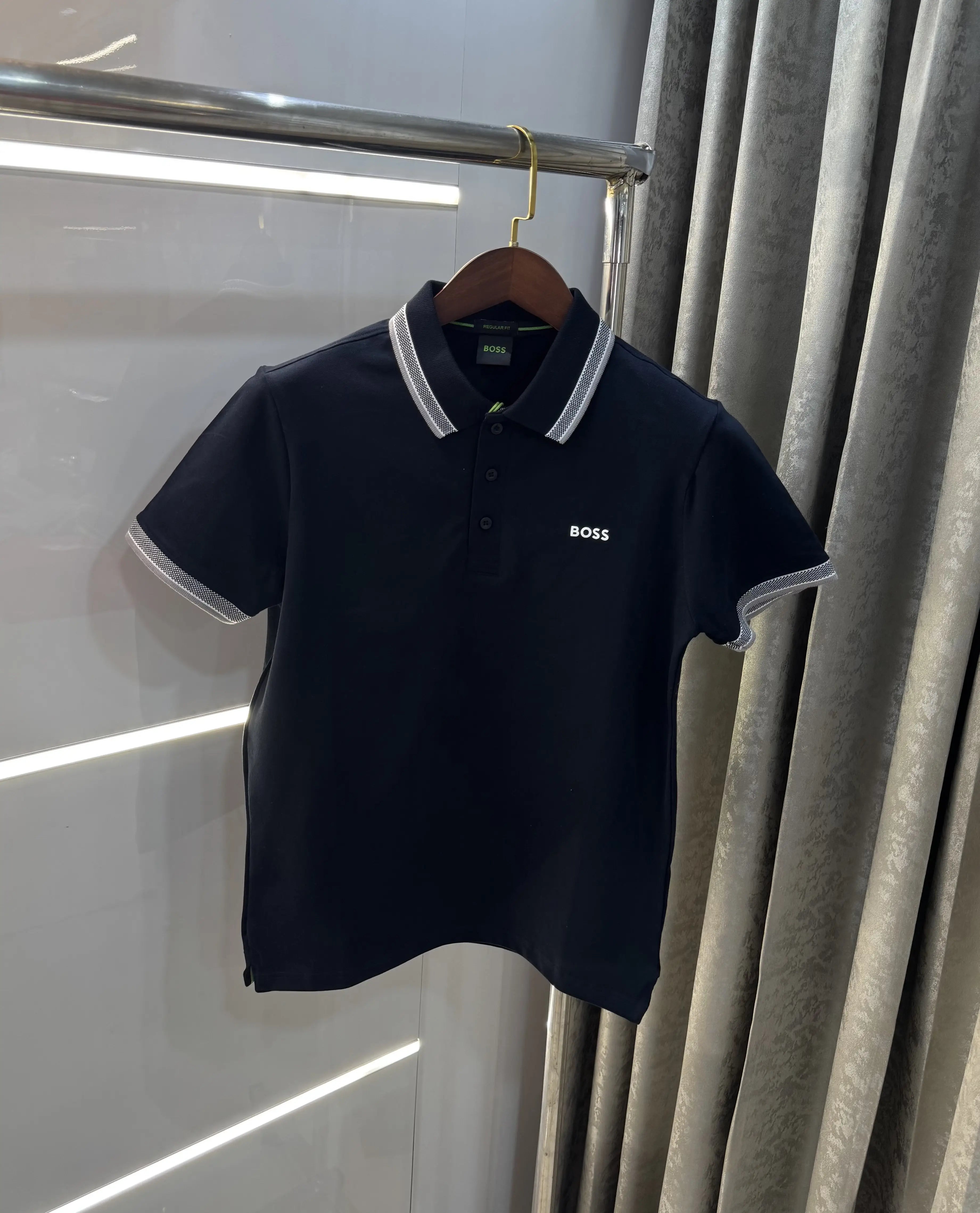 Hug o Boss Navy Blue Logo Work Premium Polo T-shirt