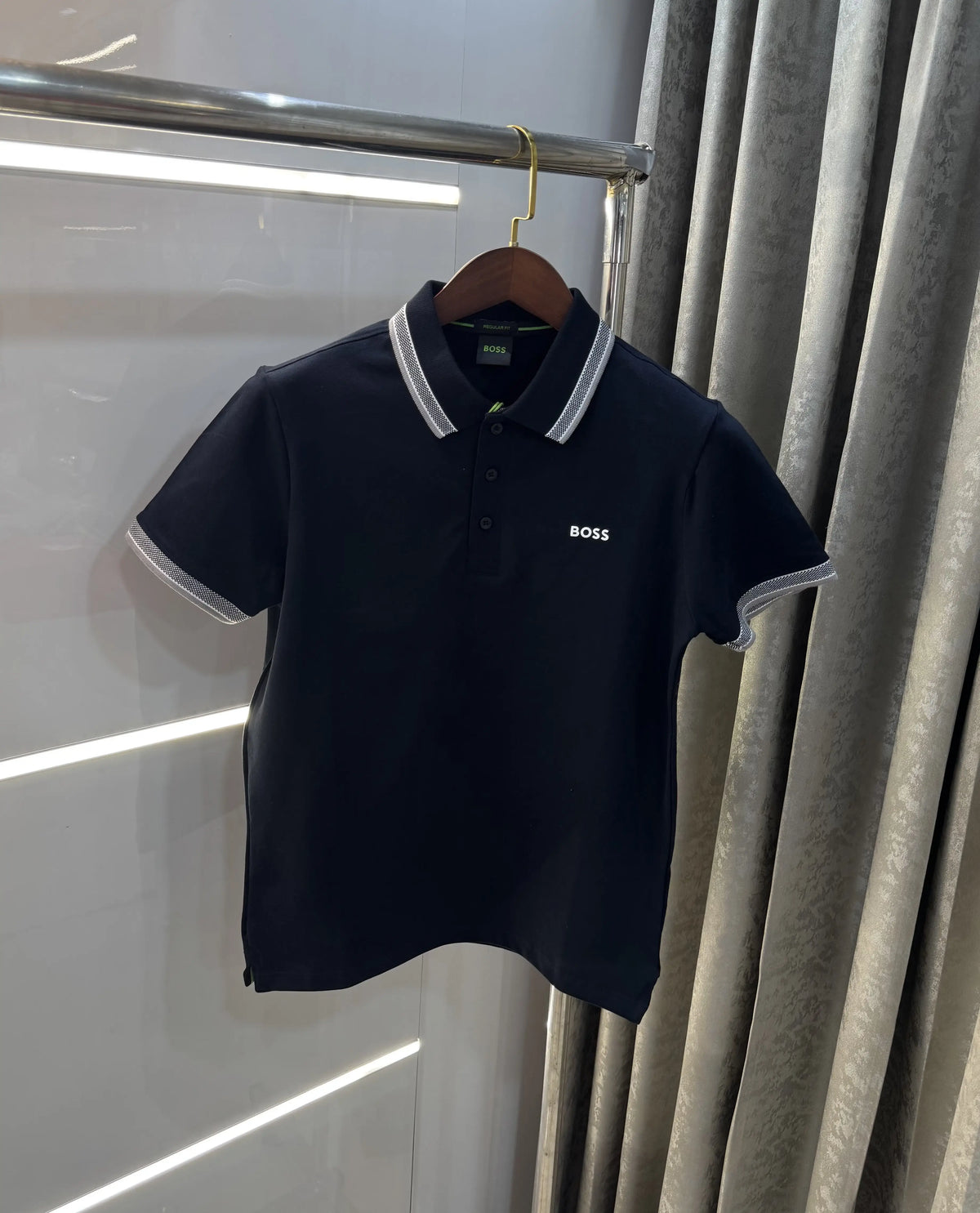 Hug o Boss Navy Blue Logo Work Premium Polo T-shirt