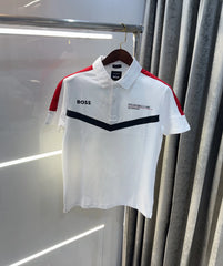 Hug o Boss White Porsche Edition Premium Polo T-shirt