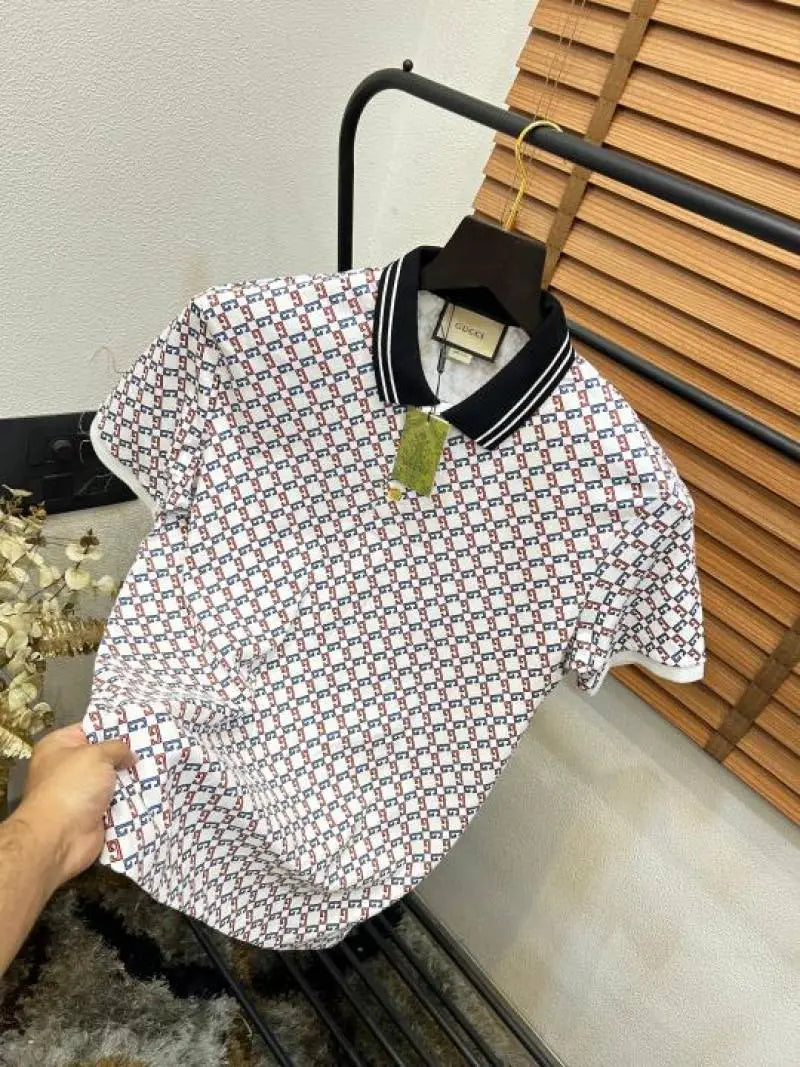 Gucc_i Italian Imported Printed Premium Classic Polo T-shirt (DN 003)