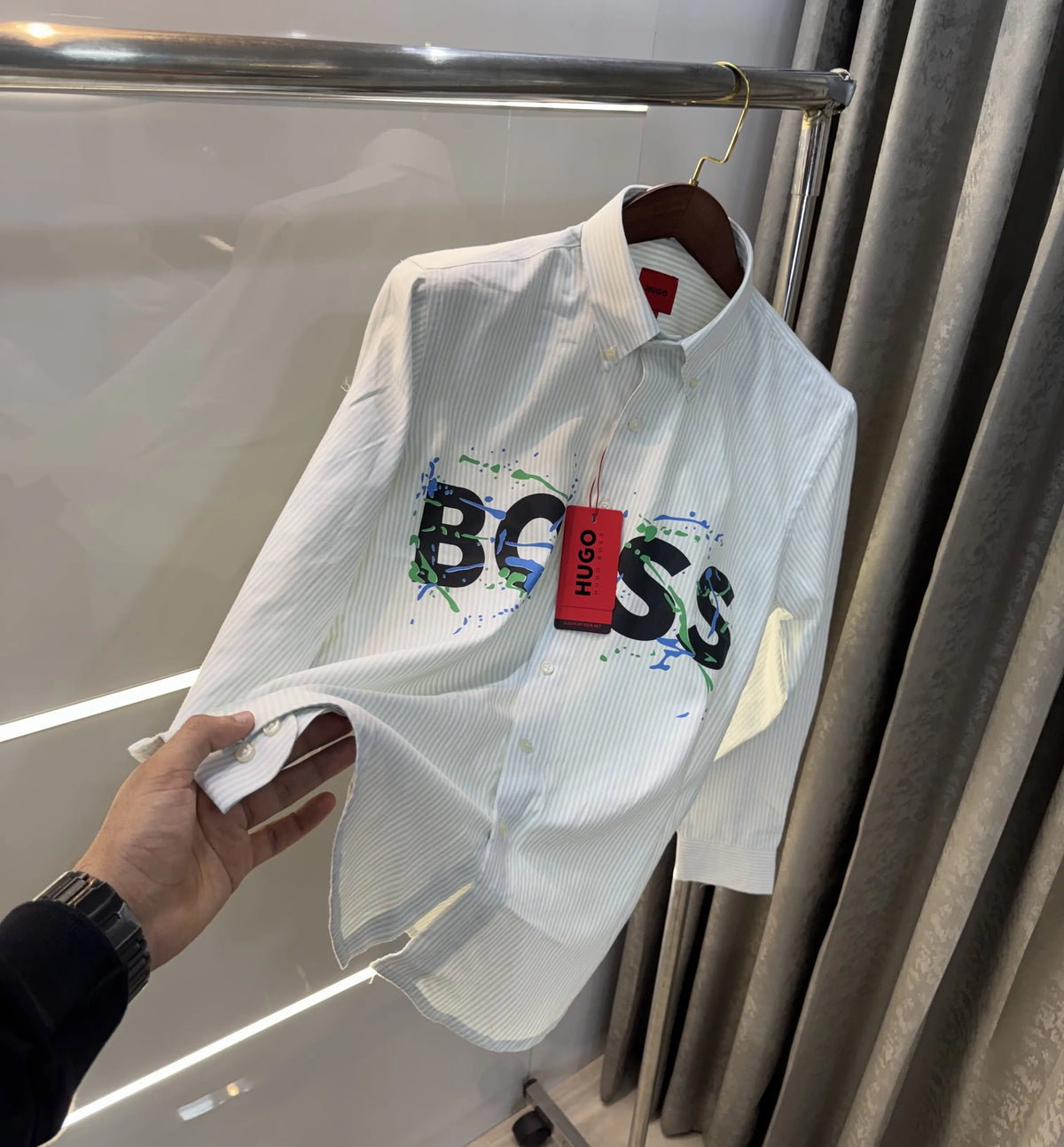 Hugo Boss Green Logo Work Premium Shirt