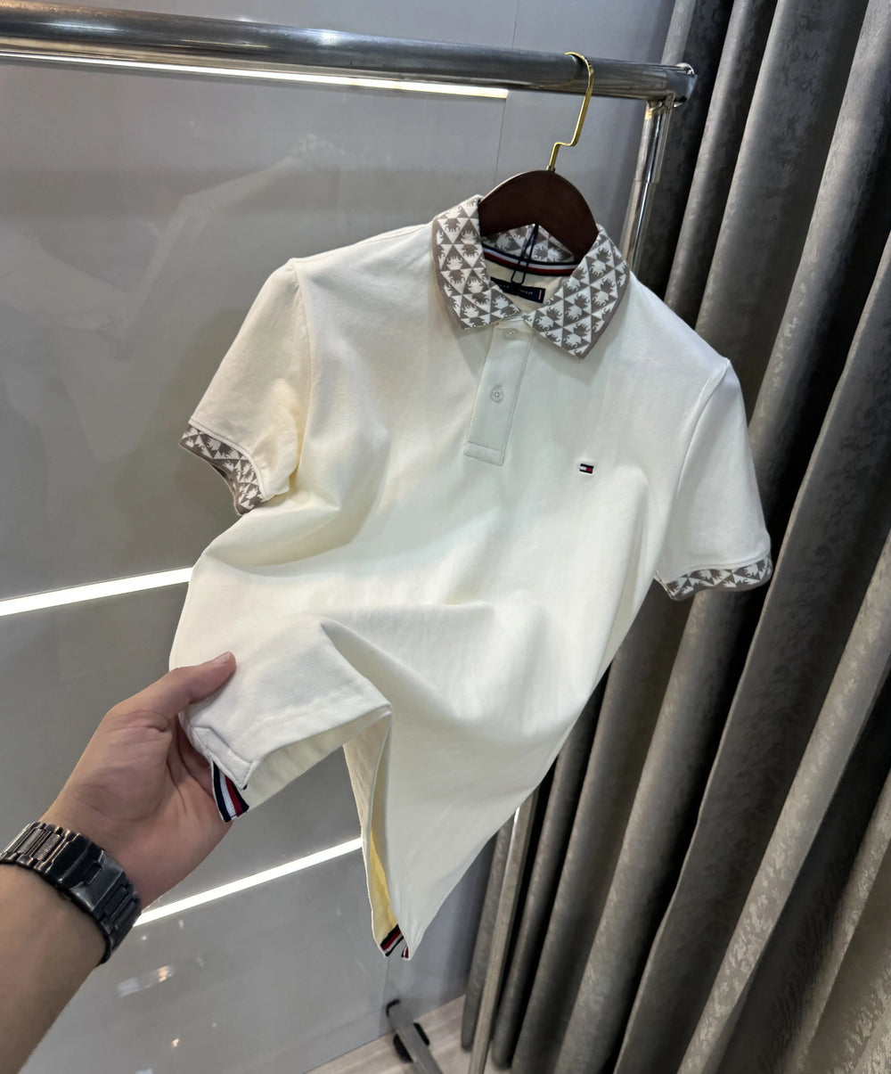Tomm y Hilfiger Cream Premium Polo T-shirt