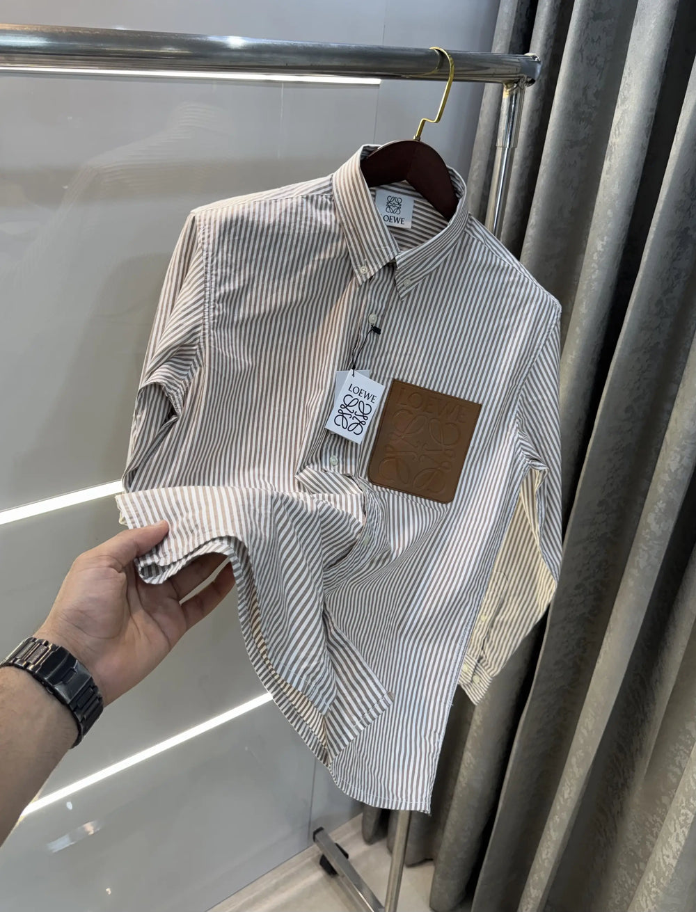 Loewe Brown Logo Patch Imported Shirt
