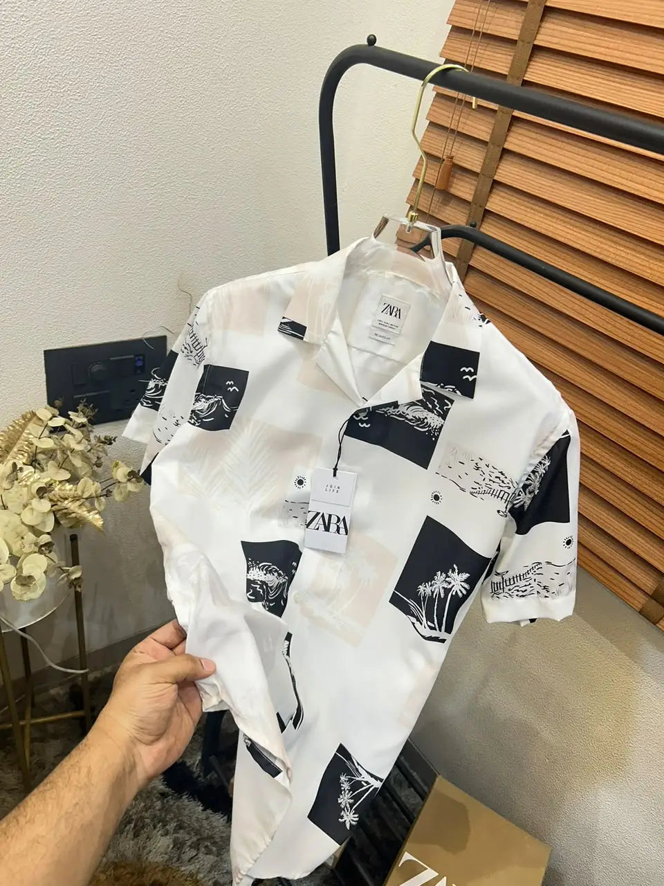 Zar_a Turkey Imported Very Premium Designer Half Shirt With Brand Bo__X (DN 539)