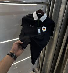 Hugo  Bos s Black Logo Work Premium Polo T-shirt