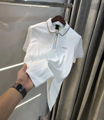 Hugo  Bos s White Logo Work Premium Polo T-shirt