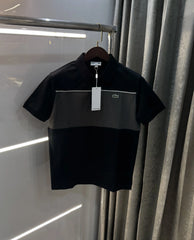 Lacost e Grey Black Logo Work Premium Polo T-Shirt