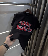 Tommy Hilfige r Black Embroidery Logo Premium T-Shirt