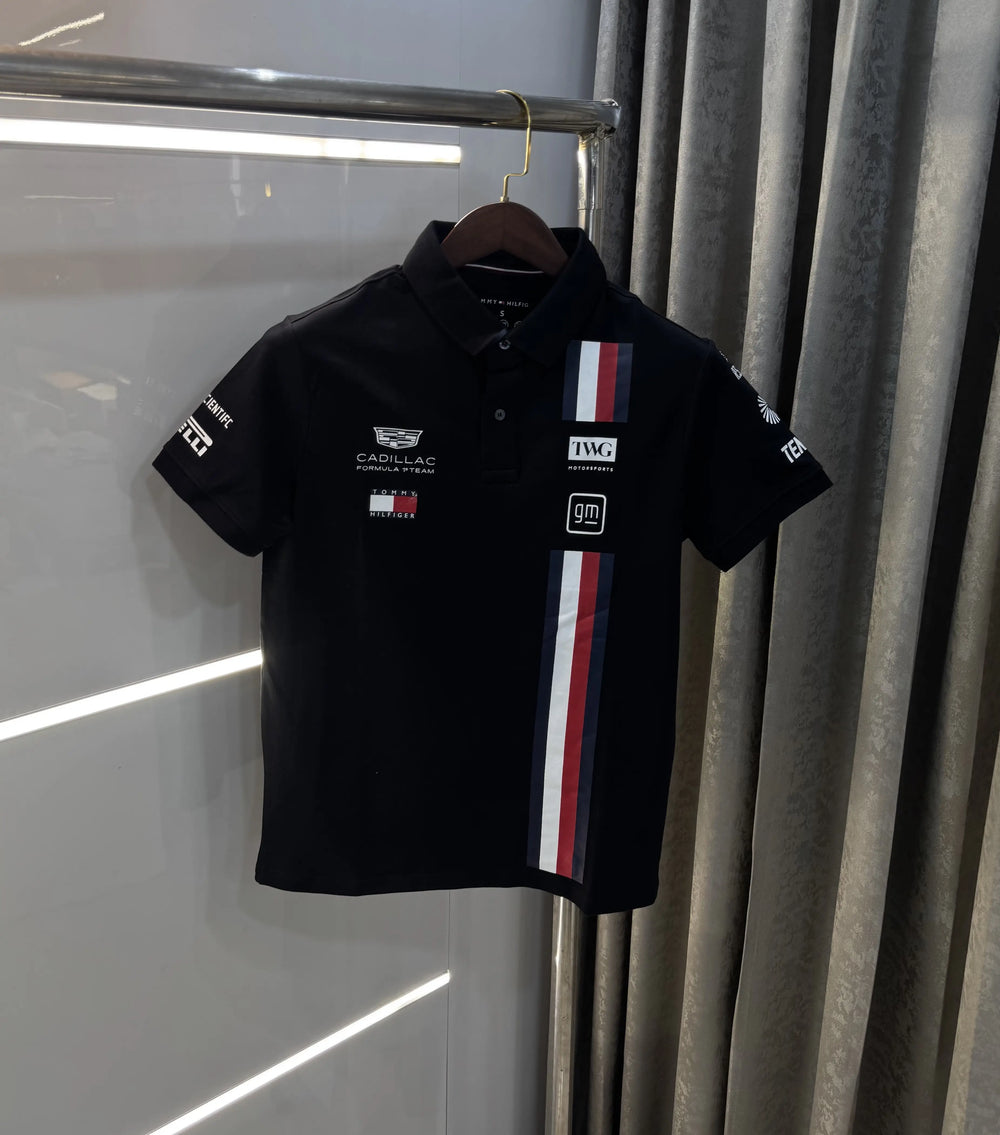 Tomm y Hilfiger Black Premium Polo T-shirt