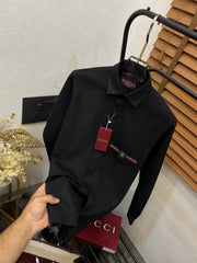 Gucc_i Pocket Signature Patched Imported Partywear Shirt With Og BoX & Bag (DN 502)