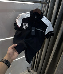 Hugo  Bos s X Porsche Black Logo Work Premium Polo T-shirt