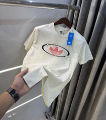 Adidas Cream Printed Premium Classic T-Shirt