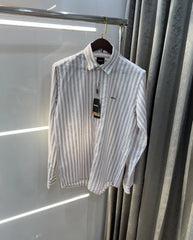 Hugo Boss Purple linen Stripes Premium Shirt