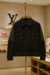 Loui_s Vuitton Imported Monogr_am Embossed Premium Suede Leather Jacket (DN 102)