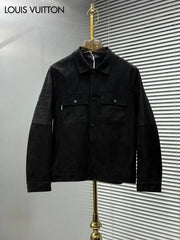 Loui_s Vuitton Imported Monogr_am Embossed Premium Suede Leather Jacket (DN 102)