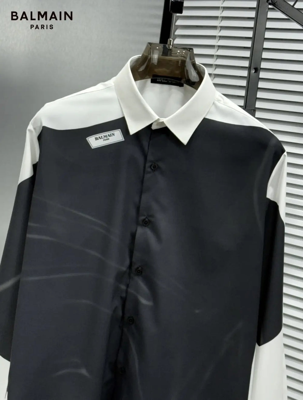 Balmai_n Very Premium Black White Designer Partywear Shirt (DN 608)