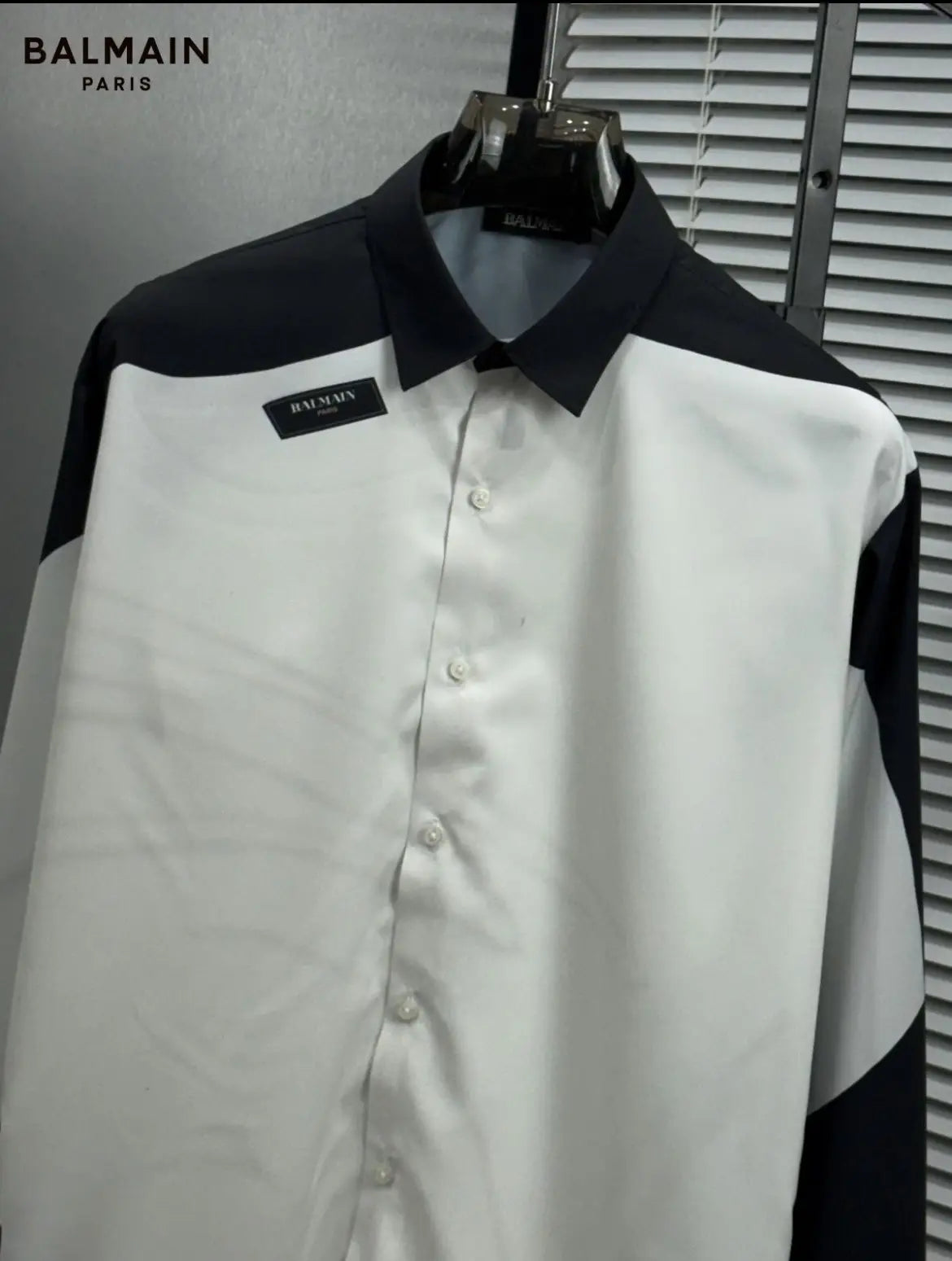 Balmai_n Very Premium Black White Designer Partywear Shirt (DN 608)