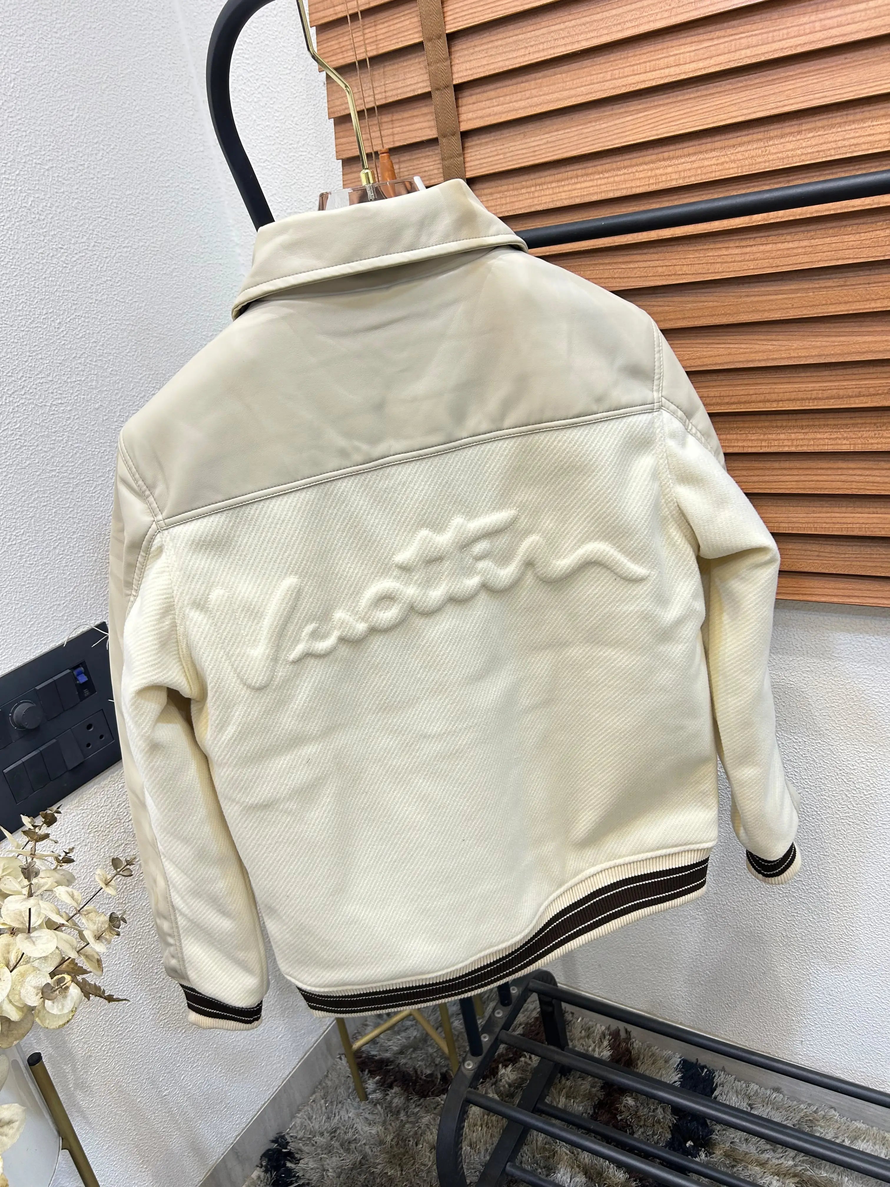 Loui_s Vuitton Imported Exclusive Woollen & Leather Varsity Jacket DN 612